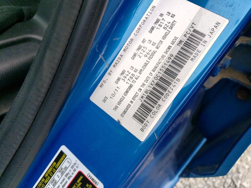 Aukcja sprzedaży 2012 Mazda 3, vin: JM1BL1KF0C1551499, numer aukcji: 85982695