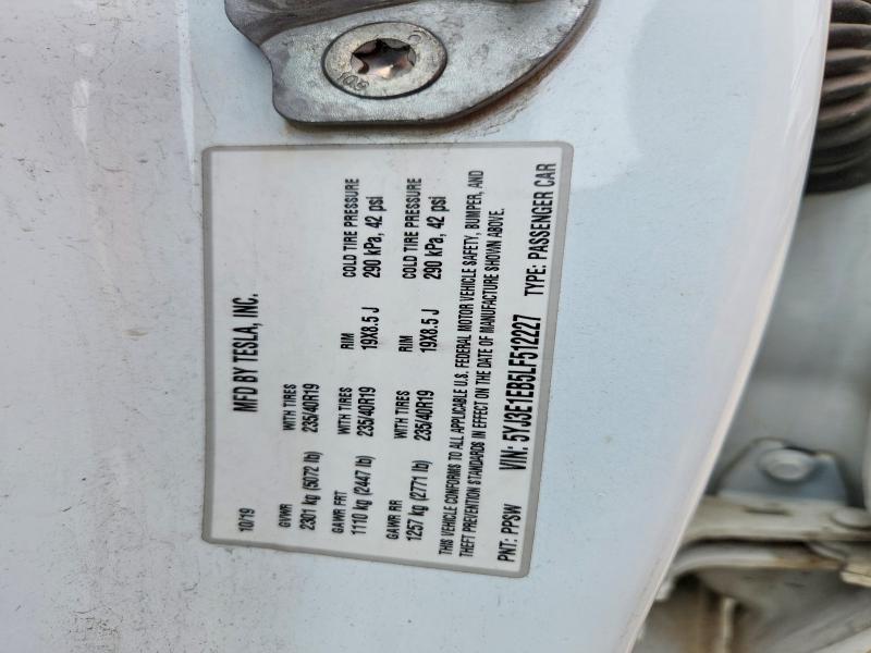 61780996 :رقم المزاد ، 5YJ3E1EB5LF512227 vin ، 2020 Tesla Model 3 مزاد بيع