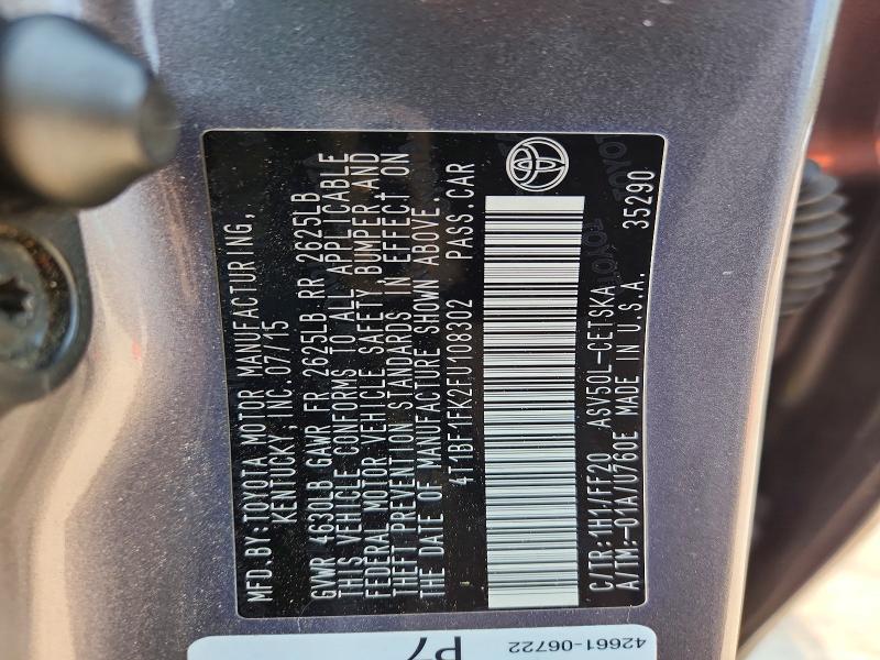 Aukcja sprzedaży 2015 Toyota Camry, vin: 4T1BF1FK2FU108302, numer aukcji: 62028576