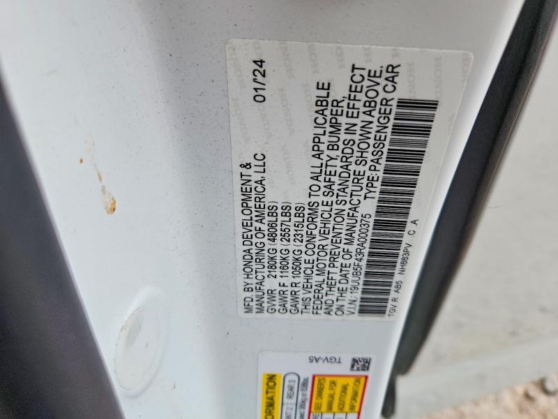 Aukcja sprzedaży 2024 Acura Tlx, vin: 19UUB5F43RA000375, numer aukcji: 62154516