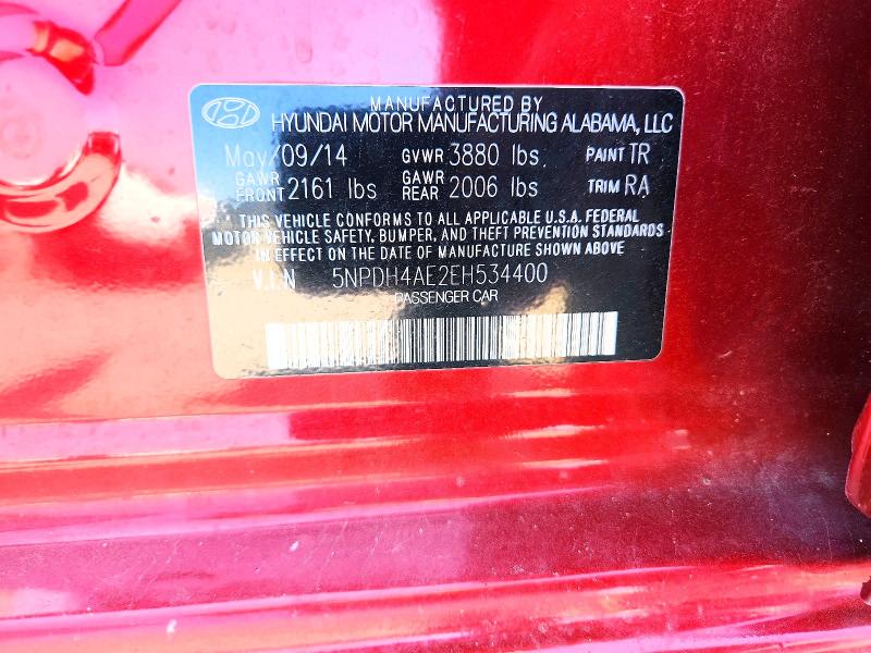 62883706 :رقم المزاد ، 5NPDH4AE2EH534400 vin ، 2014 Hyundai Elantra مزاد بيع