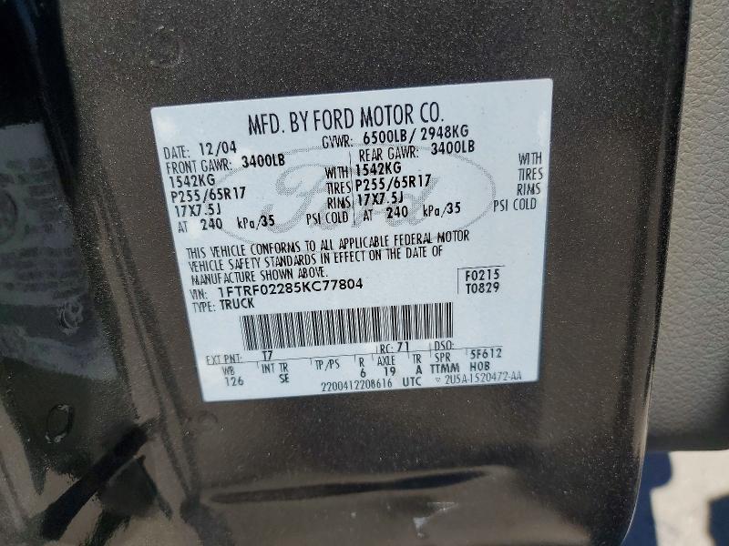 Продаж на аукціоні авто 2005 Ford F150, vin: 1FTRF02285KC77804, номер лоту: 60237886