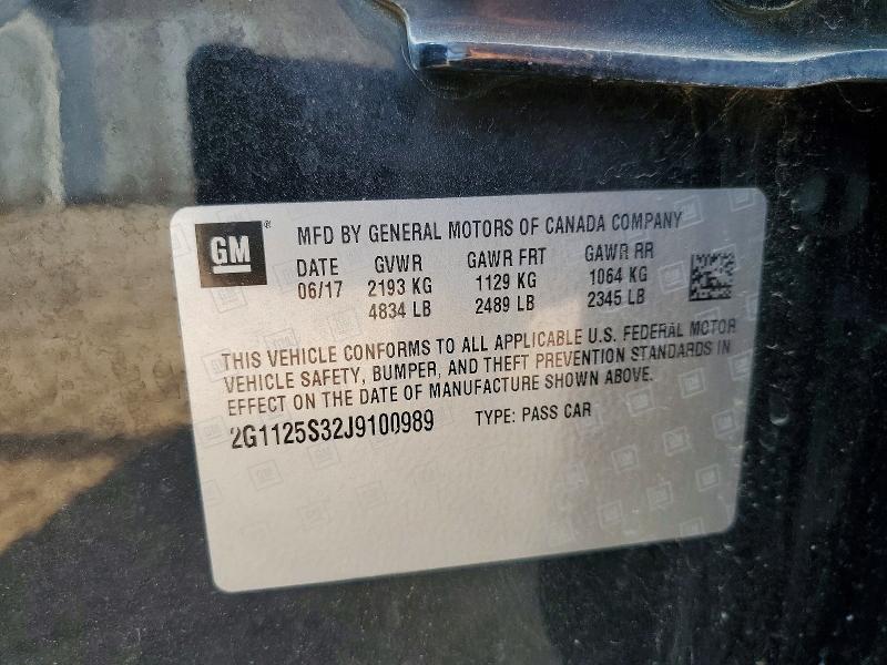 Продажа на аукционе авто 2018 Chevrolet Impala, vin: 2G1125S32J9100989, номер лота: 62971386