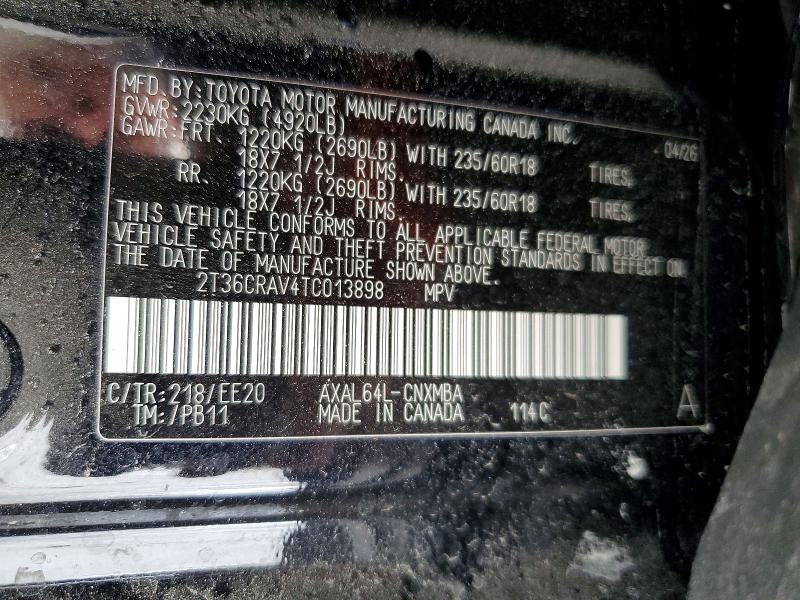 61536856 :رقم المزاد ، 2T36CRAV4TC013898 vin ، 2026 Toyota Rav4 مزاد بيع