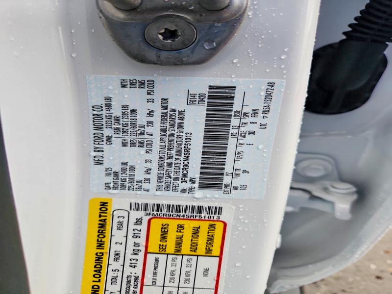 61694536 :رقم المزاد ، 3FMCR9CN4SRF51013 vin ، 2025 Ford Bronco Sport مزاد بيع