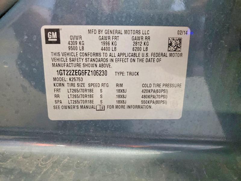 60279326 :رقم المزاد ، 1GT22ZEG6FZ106230 vin ، 2015 Gmc Sierra مزاد بيع