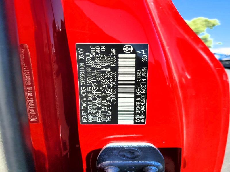 Aukcja sprzedaży 2007 Toyota Yaris, vin: JTDJT923175126260, numer aukcji: 61779466