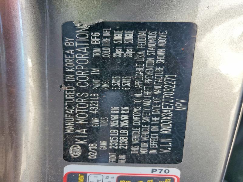60870746 :رقم المزاد ، KNDJX3AE7J7032271 vin ، 2018 Kia Soul Ev مزاد بيع