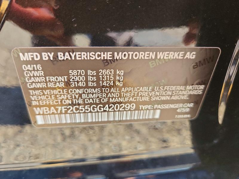 Продаж на аукціоні авто 2016 Bmw 750, vin: WBA7F2C55GG420299, номер лоту: 61999716