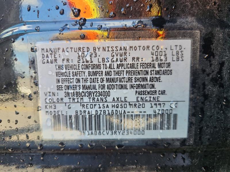 2024 Nissan Sentra მანქანა იყიდება აუქციონზე, vin: 3N1AB8CV3RY234000, აუქციონის ნომერი: 61503606