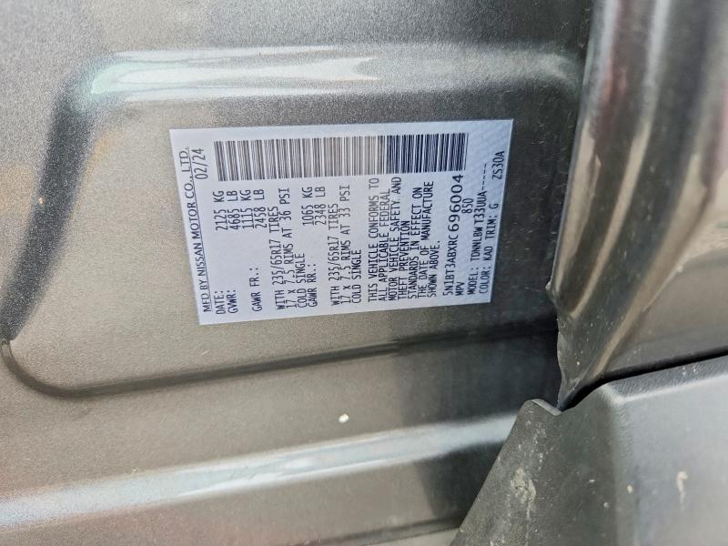 62761306 :رقم المزاد ، 5N1BT3ABXRC696004 vin ، 2024 Nissan Rogue مزاد بيع