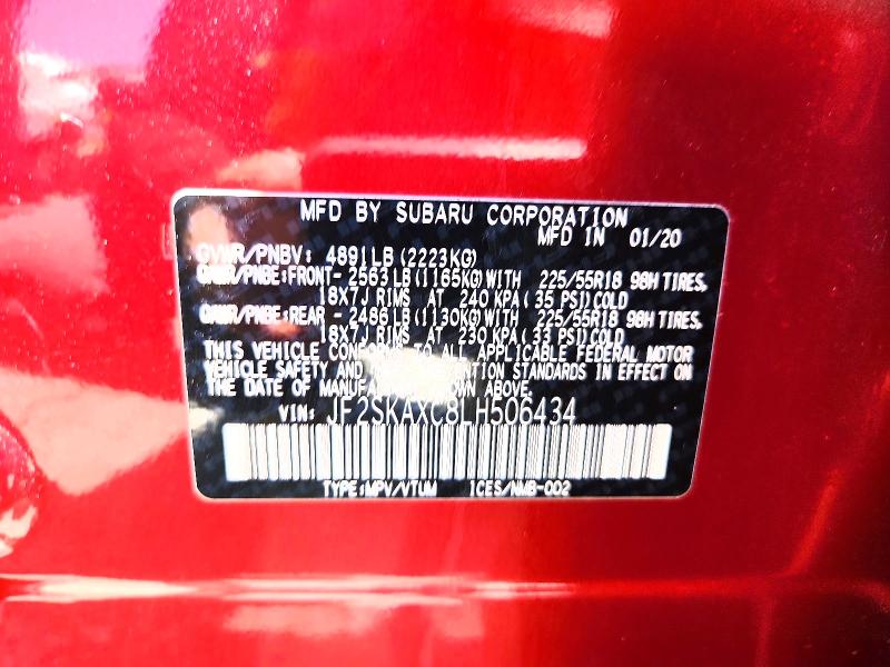 Продажа на аукционе авто 2020 Subaru Forester, vin: JF2SKAXC8LH506434, номер лота: 60224176