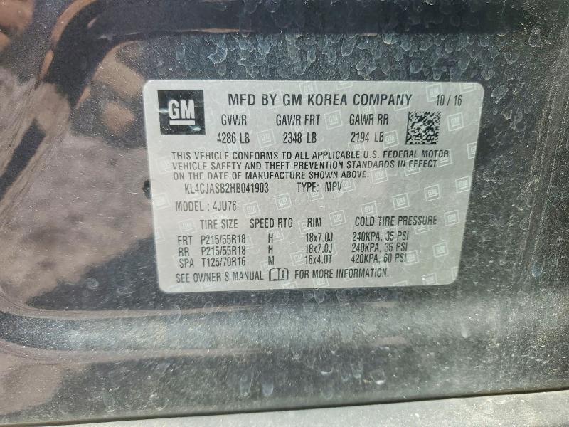 Aukcja sprzedaży 2017 Buick Encore, vin: KL4CJASB2HB041903, numer aukcji: 60400966