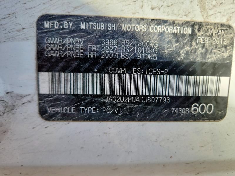 Продажа на аукционе авто 2013 Mitsubishi Lancer, vin: JA32U2FU4DU607793, номер лота: 59401326