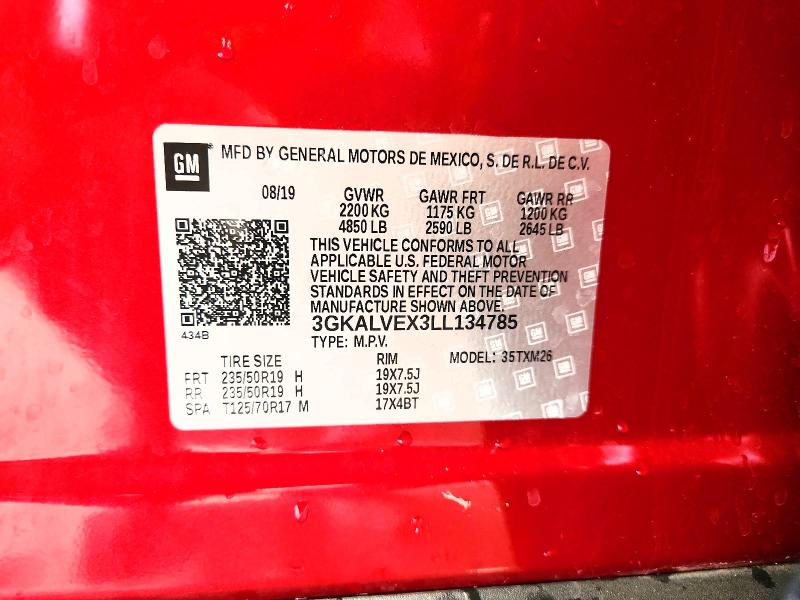 60146866 :رقم المزاد ، 3GKALVEX3LL134785 vin ، 2020 Gmc Terrain مزاد بيع