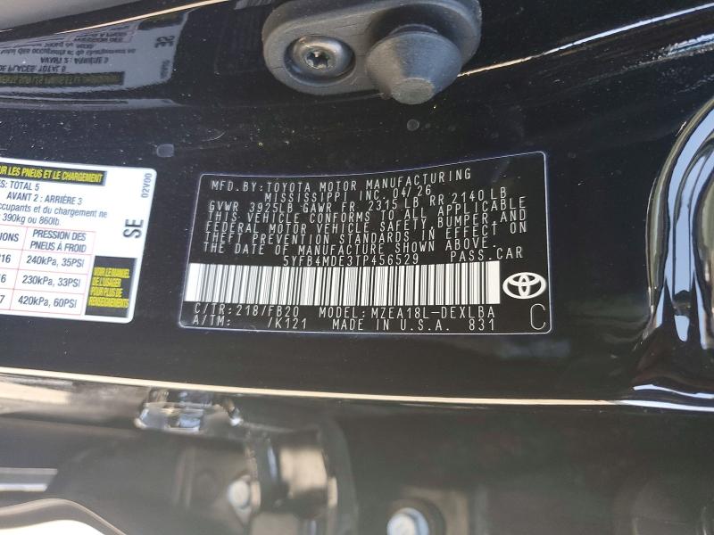 Продажа на аукционе авто 2026 Toyota Corolla, vin: 5YFB4MDE3TP456529, номер лота: 62972546