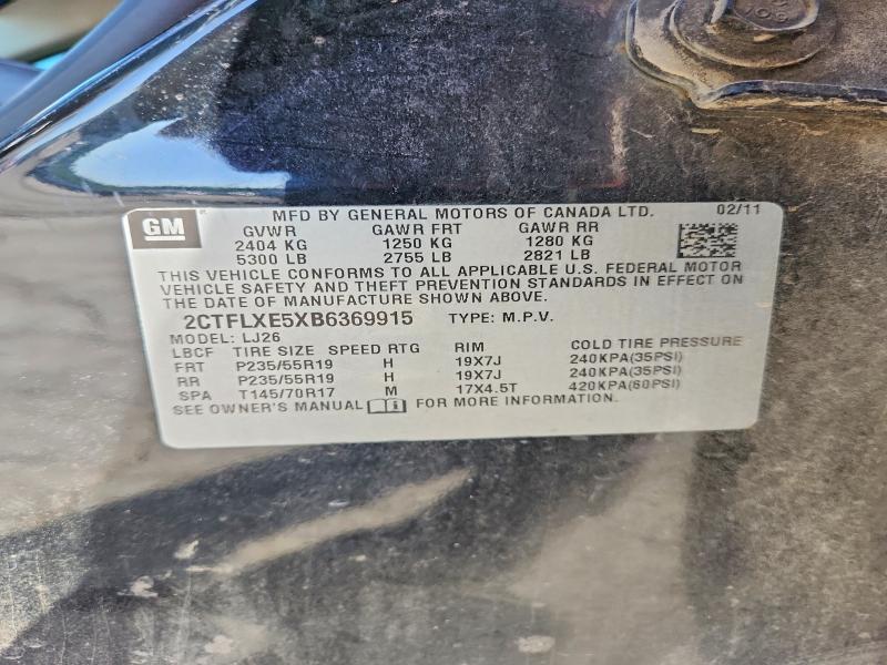 60930086 :رقم المزاد ، 2CTFLXE5XB6369915 vin ، 2011 Gmc Terrain مزاد بيع