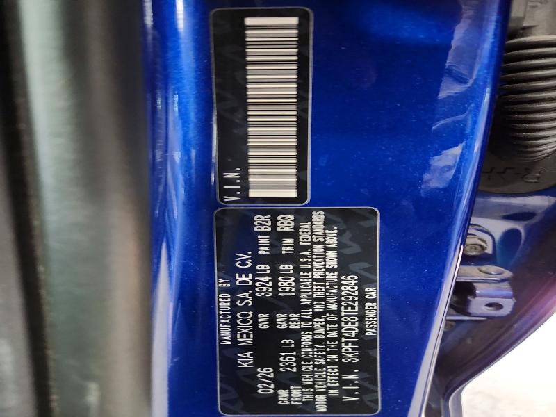 61141896 :رقم المزاد ، 3KPFT4DE8TE292846 vin ، 2026 Kia K4 مزاد بيع