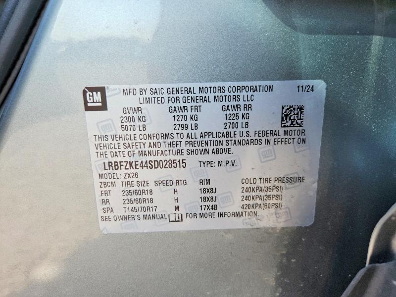 Aukcja sprzedaży 2025 Buick Envision, vin: LRBFZKE44SD028515, numer aukcji: 62041106