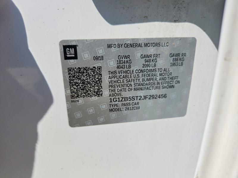 Продажа на аукционе авто 2018 Chevrolet Malibu, vin: 1G1ZB5ST2JF292456, номер лота: 61749076