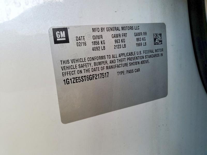 Продаж на аукціоні авто 2016 Chevrolet Malibu, vin: 1G1ZE5ST6GF217517, номер лоту: 61559886