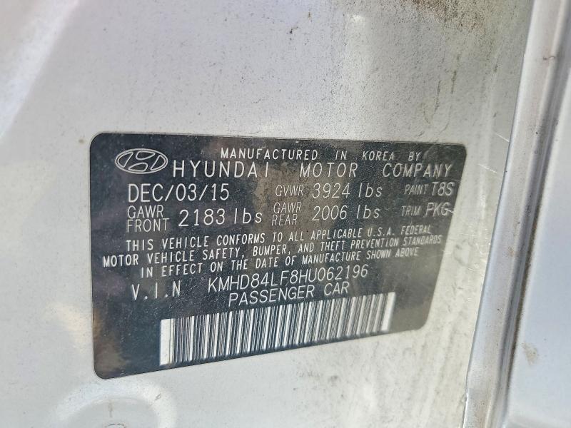 Продаж на аукціоні авто 2017 Hyundai Elantra, vin: KMHD84LF8HU062196, номер лоту: 63226986