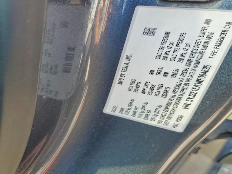Продажа на аукционе авто 2022 Tesla Model 3, vin: 5YJ3E1EA3NF304695, номер лота: 60066416