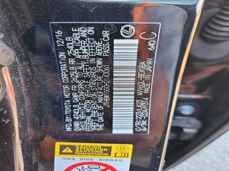 Aukcja sprzedaży 2017 Lexus Es, vin: JTHBW1GG0H2143061, numer aukcji: 62068716