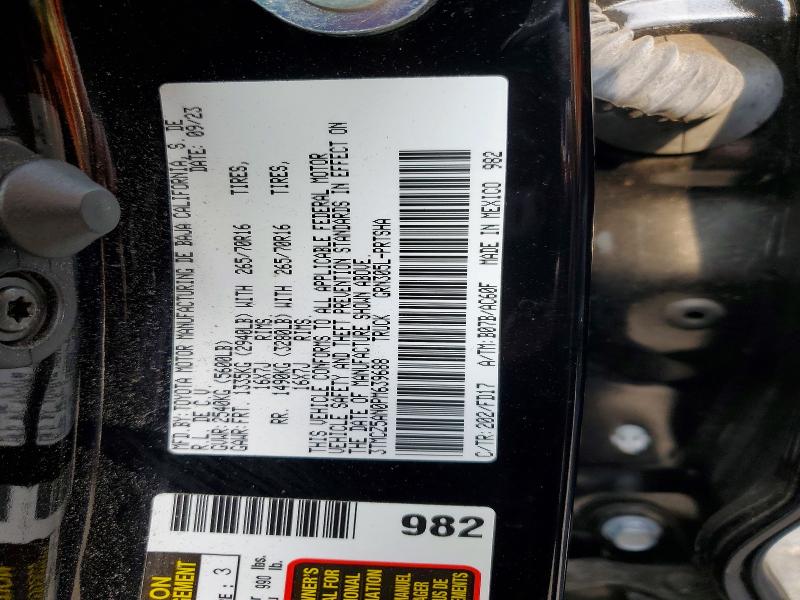 60762706 :رقم المزاد ، 3TMCZ5AN0PM639688 vin ، 2023 Toyota Tacoma مزاد بيع