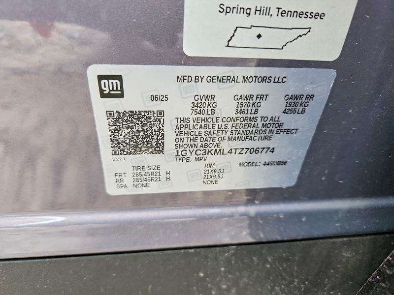 62015346 :رقم المزاد ، 1GYC3KML4TZ706774 vin ، 2026 Cadillac Vistiq مزاد بيع