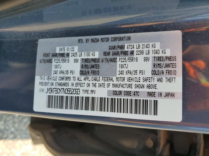 61983026 :رقم المزاد ، JM3KFBCM7N0552093 vin ، 2022 Mazda Cx-5 مزاد بيع