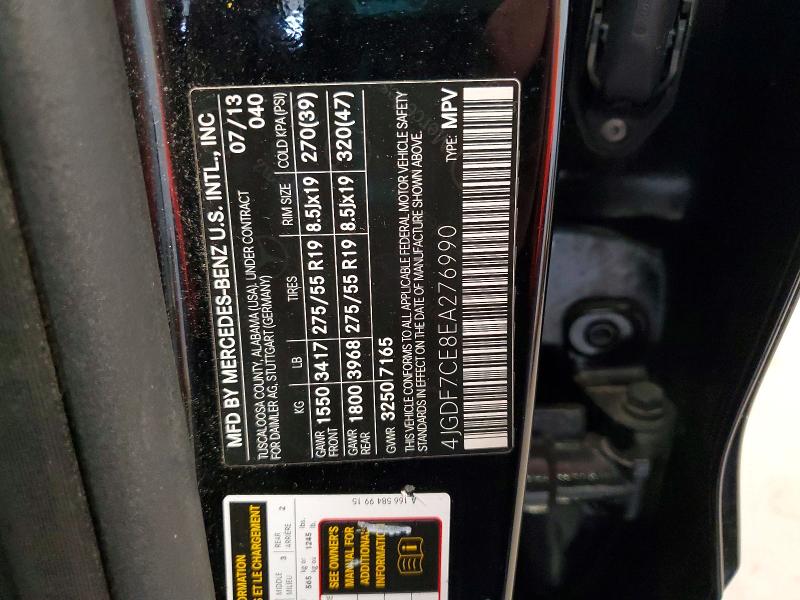 2014 Mercedes-benz Gl მანქანა იყიდება აუქციონზე, vin: 4JGDF7CE8EA276990, აუქციონის ნომერი: 63412156