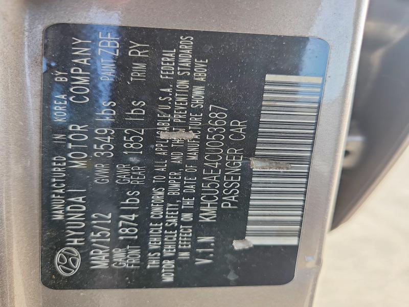 Aukcja sprzedaży 2012 Hyundai Accent, vin: KMHCU5AE4CU053687, numer aukcji: 59680456