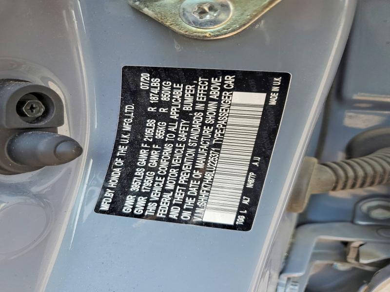 Продажа на аукционе авто 2020 Honda Civic, vin: SHHFK7H46LU225371, номер лота: 61136546