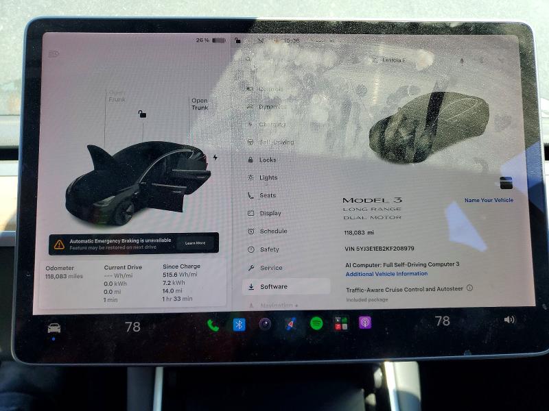 Aukcja sprzedaży 2019 Tesla Model 3, vin: 5YJ3E1EB2KF208979, numer aukcji: 61038146