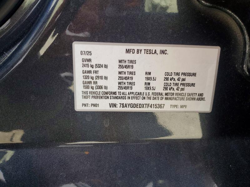 2026 Tesla Model Y მანქანა იყიდება აუქციონზე, vin: 7SAYGDEDXTF415367, აუქციონის ნომერი: 63245066