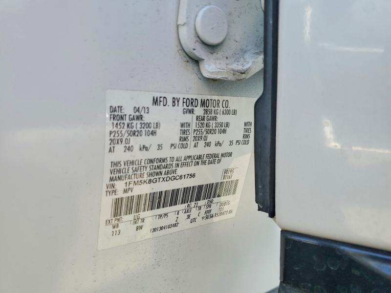 Auction sale of the 2013 Ford Explorer, vin: 1FM5K8GTXDGC61756, lot number: 61397946