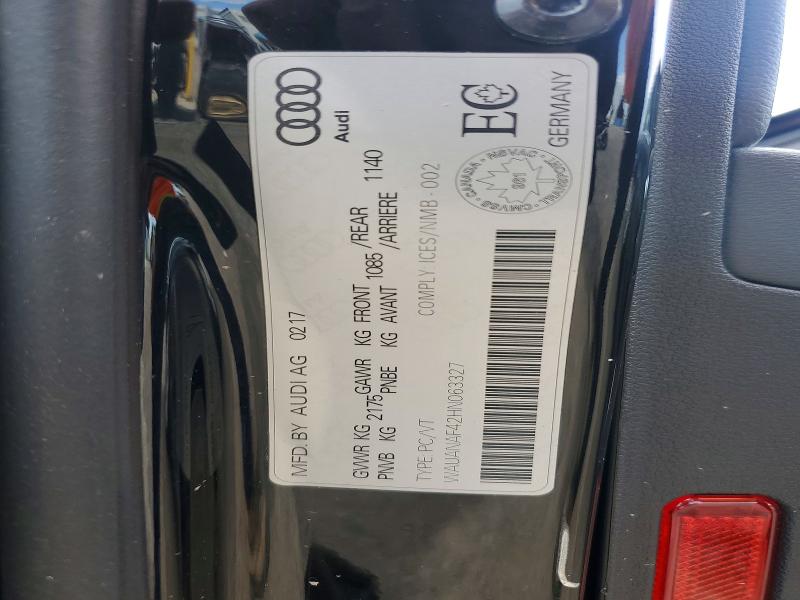 Продажа на аукционе авто 2017 Audi A4, vin: WAUANAF42HN063327, номер лота: 60447616