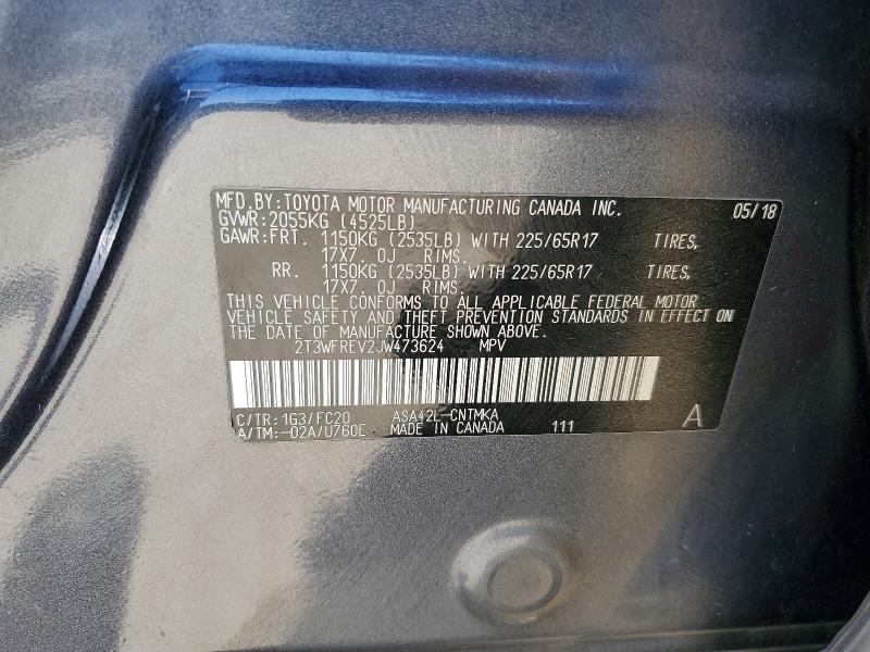 Продаж на аукціоні авто 2018 Toyota Rav4, vin: 2T3WFREV2JW473624, номер лоту: 61443596