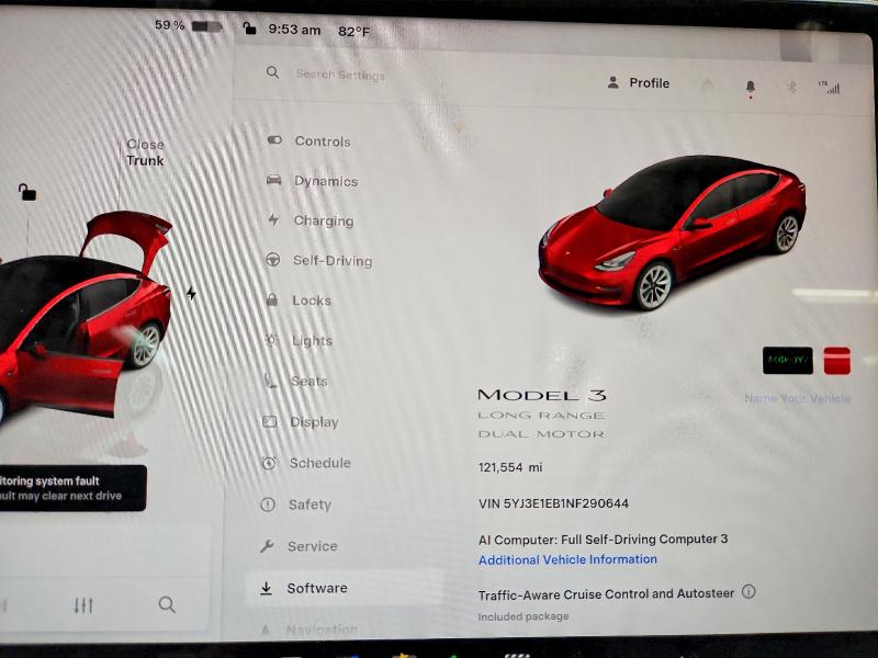 60839046 :رقم المزاد ، 5YJ3E1EB1NF290644 vin ، 2022 Tesla Model 3 مزاد بيع