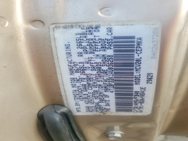 Aukcja sprzedaży 1997 Toyota Camry, vin: 4T1BF22K1VU036258, numer aukcji: 59669896