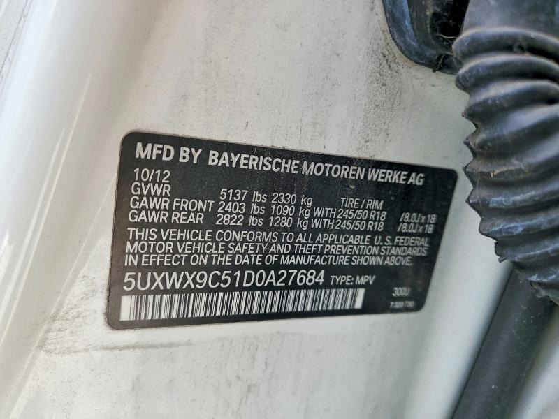Продажа на аукционе авто 2013 Bmw X3, vin: 5UXWX9C51D0A27684, номер лота: 61981326