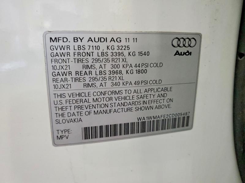 Aukcja sprzedaży 2012 Audi Q7, vin: WA1WMAFE2CD005487, numer aukcji: 60654366