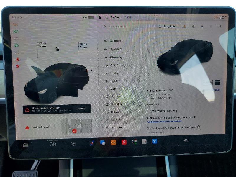 Продаж на аукціоні авто 2020 Tesla Model Y, vin: 5YJYGDEEXLF016240, номер лоту: 59369016