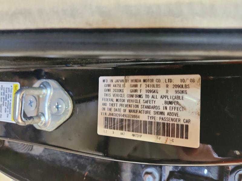59323676 :رقم المزاد ، JH4CU26649C028984 vin ، 2009 Acura Tlx Tech مزاد بيع