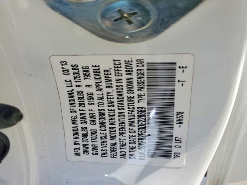 Продаж на аукціоні авто 2013 Honda Civic, vin: 19XFB2F53DE228669, номер лоту: 60184186