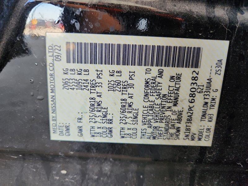 60839006 :رقم المزاد ، 5N1BT3BA2PC680382 vin ، 2023 Nissan Rogue مزاد بيع