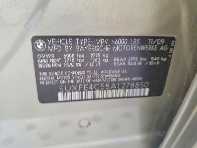 Aukcja sprzedaży 2010 Bmw X5, vin: 5UXFE4C58AL278850, numer aukcji: 61411526