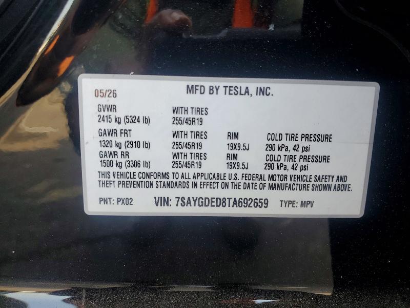 Aukcja sprzedaży 2026 Tesla Model Y, vin: 7SAYGDED8TA692659, numer aukcji: 62007146