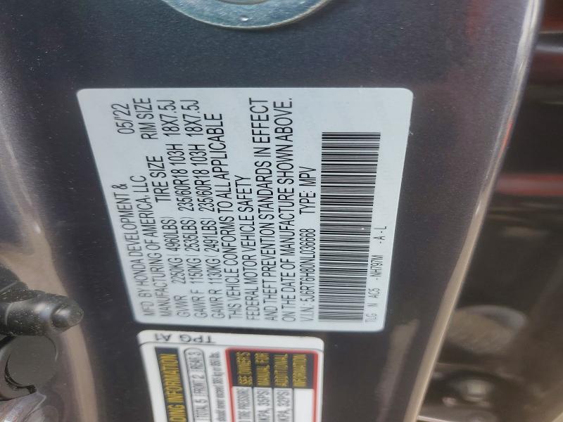 Aukcja sprzedaży 2022 Honda Cr-v, vin: 5J6RT6H80NL036668, numer aukcji: 85769635